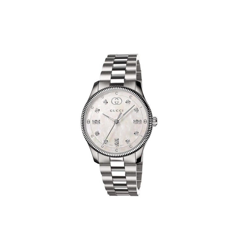 Gucci G-Timeless Mother of Pearl Diamond Dial Stainless Steel Watch 29mm - YA1265064