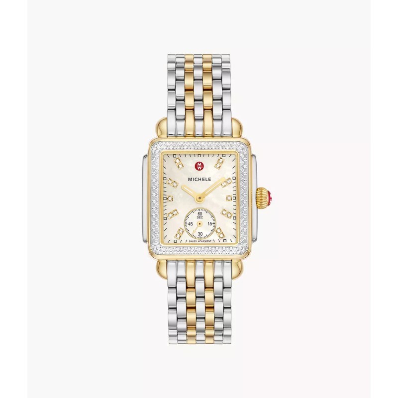 Deco Mid Two-Tone 18K Gold-Plated Diamond Watch