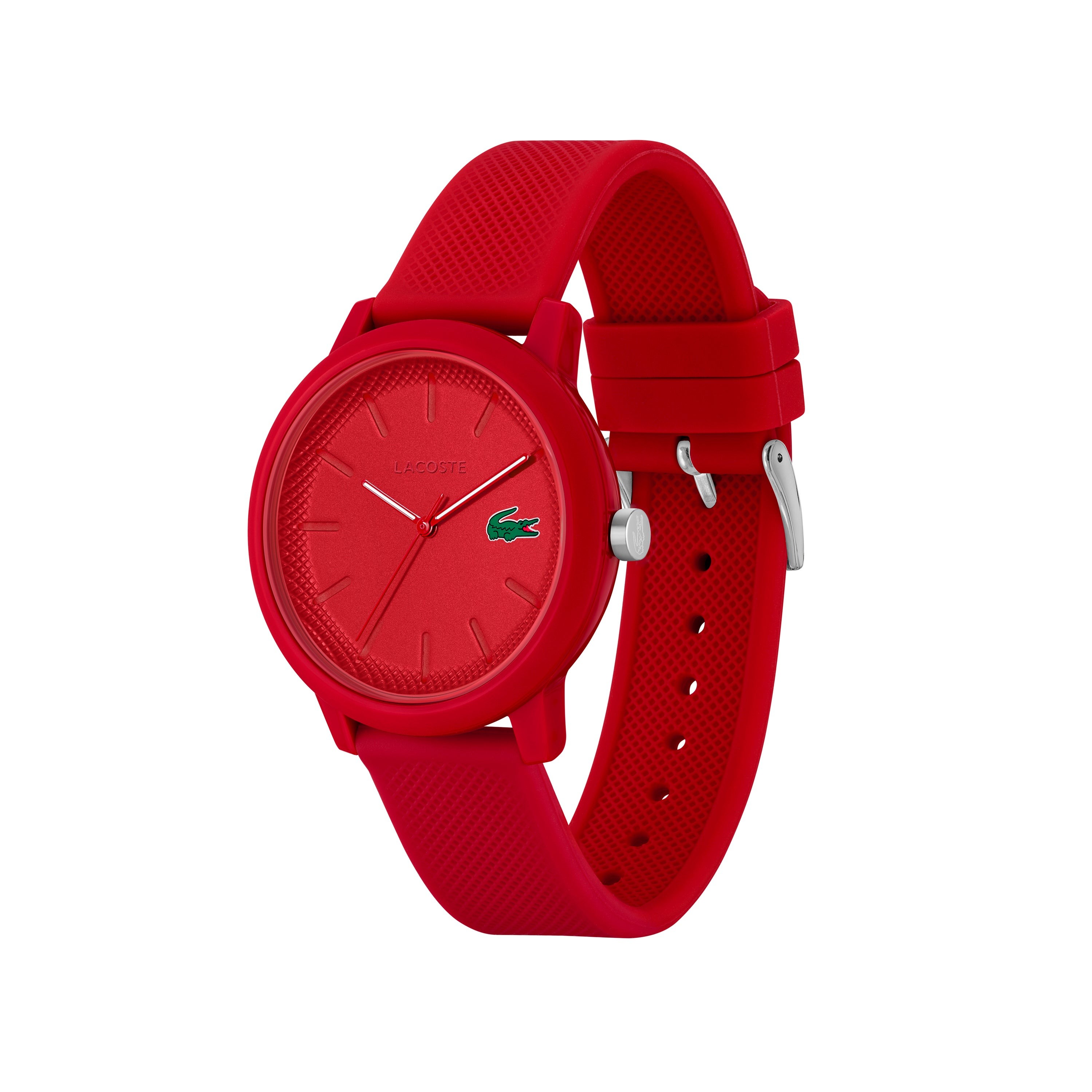 Mens 12.12 All Red Silicone Strap Watch