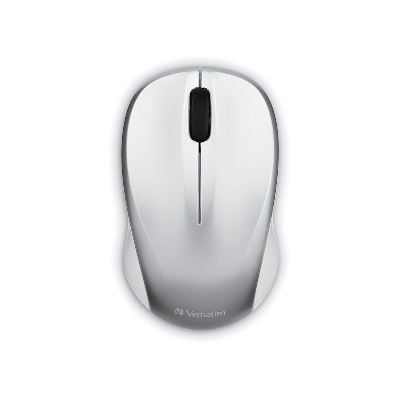 Silver Silent Wireless Blue LED Mouse