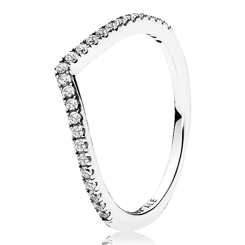 Sparkling Wishbone Ring, Size 8.5