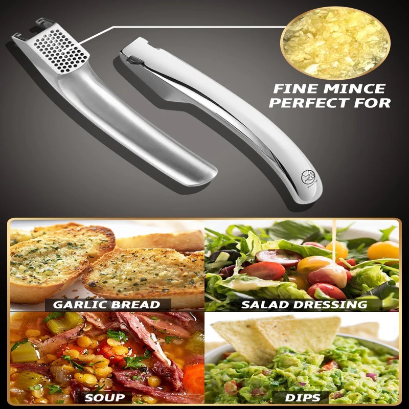 Stainless Steel Garlic Mincer Tool - (Silver)