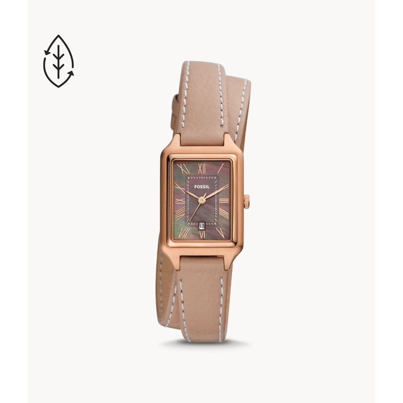 Racquel Three Hand Date Eco Leather Watch