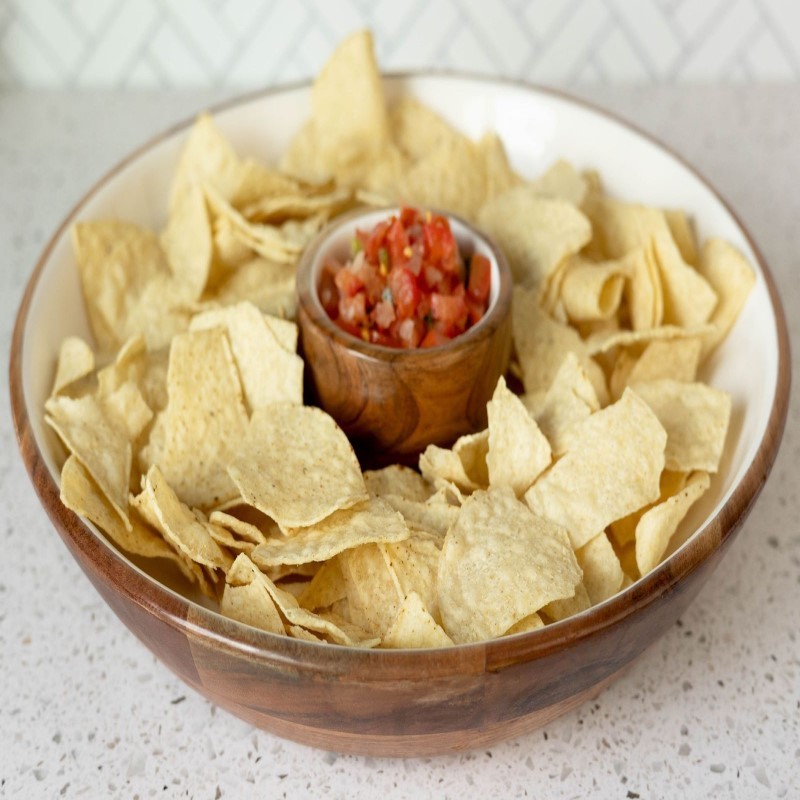 W&W Acacia Chip/Dip Serving Bowl