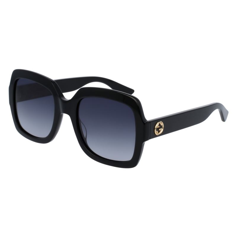 Women's Square Sunglasses - (Black/Green)
