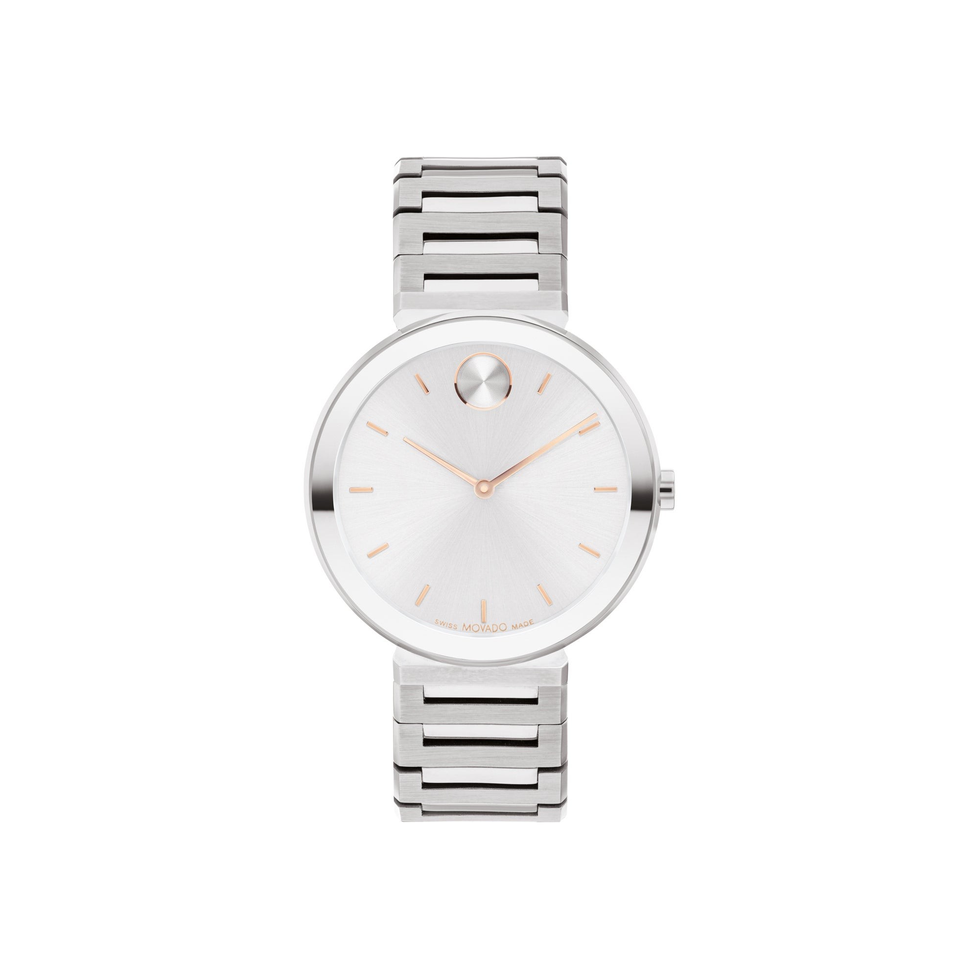 Ladies' Bold Horizon Silver-Tone Stainless Steel Watch, Silver Dial