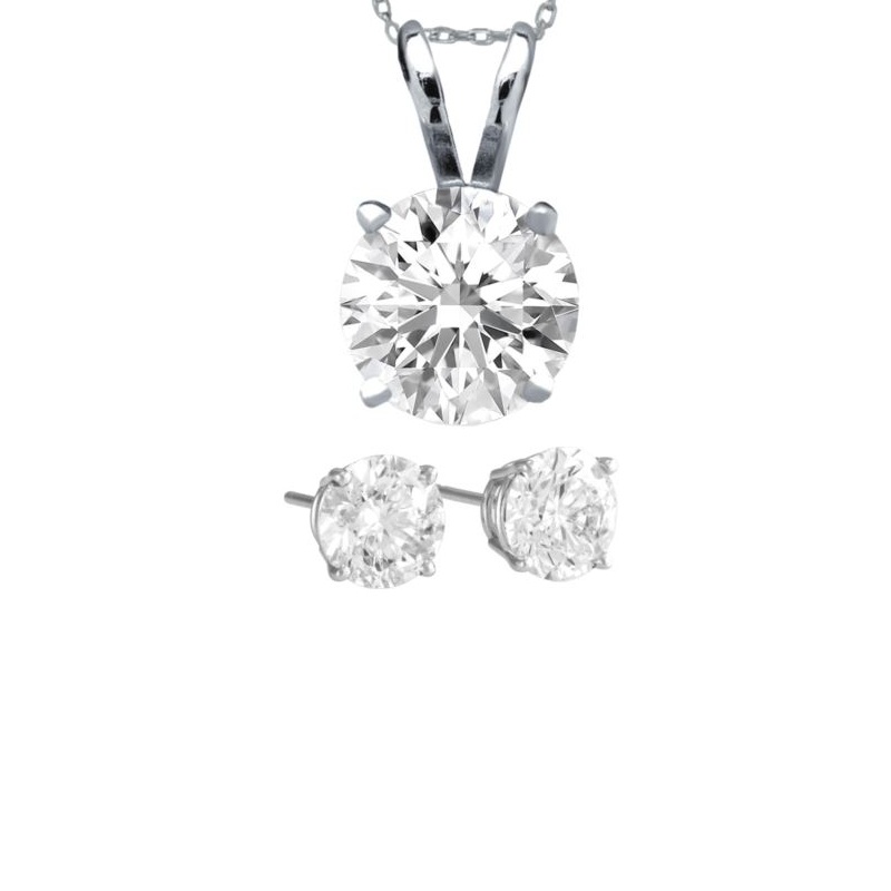 Elegant Sud Earrings and  Diamond Solitaire Matching Set
