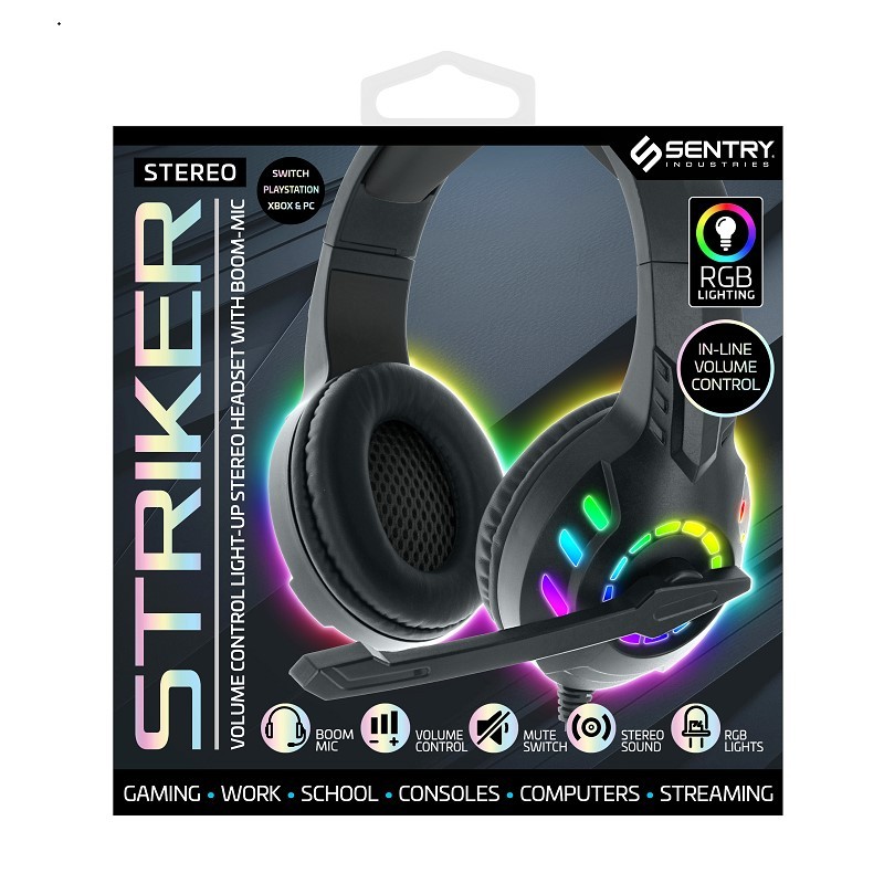 Light Up Gaming Headphones with Mic - (Black)