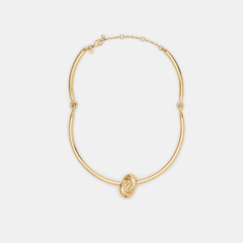 Sailor's Knot statement necklace Gold