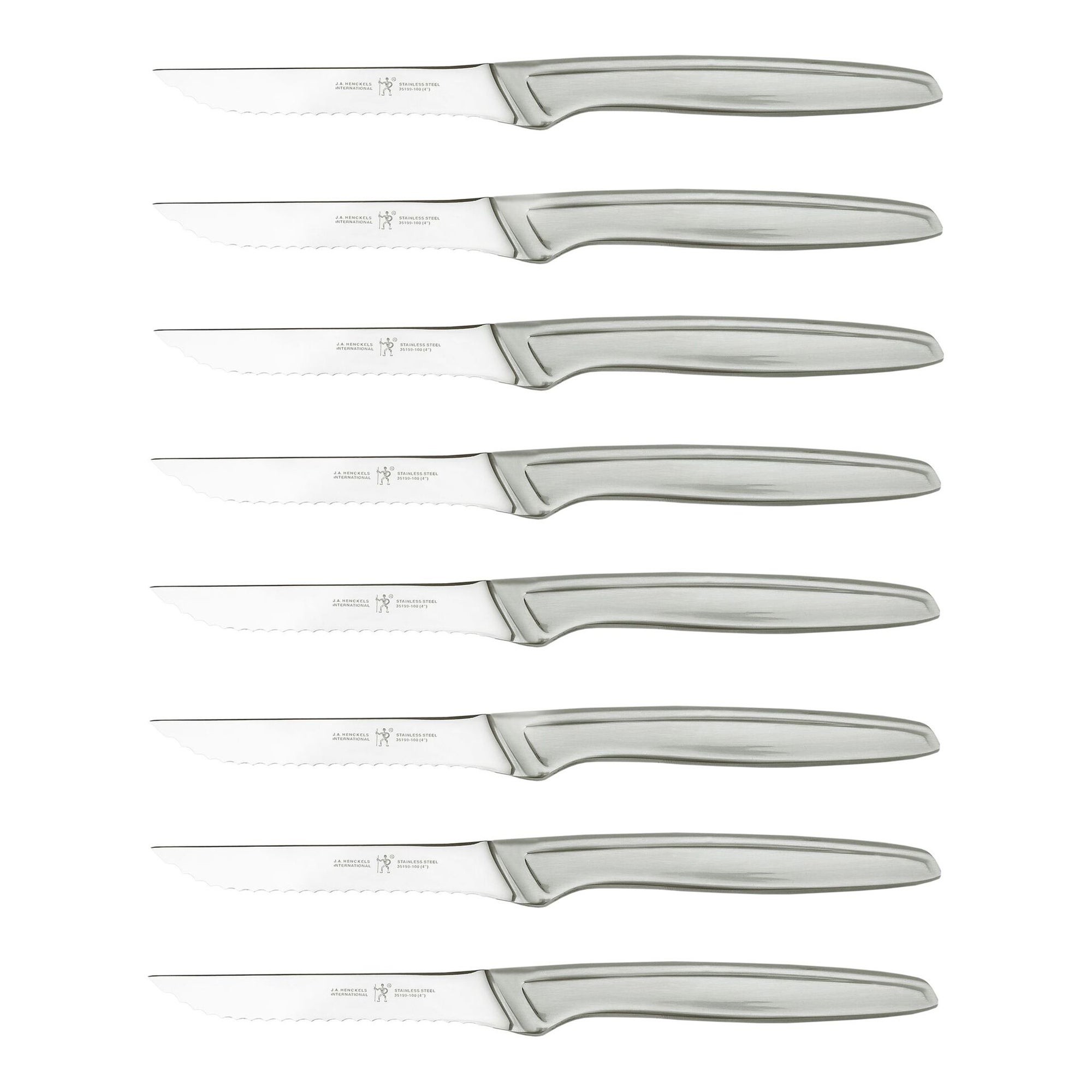 8pc Stainless Steel Serrated Steak Knife Set