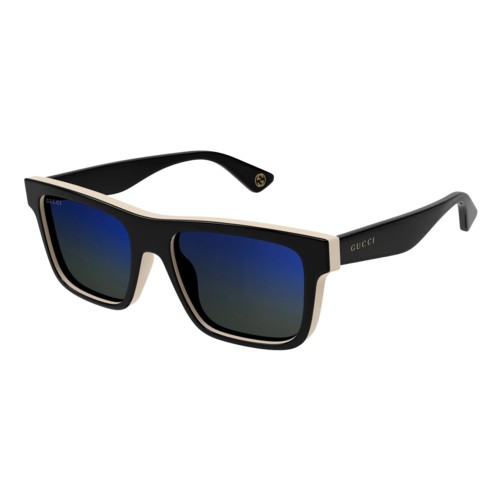 Gucci GG1618S Sunglasses Black/Blue, Size 56 frame Black/Blue