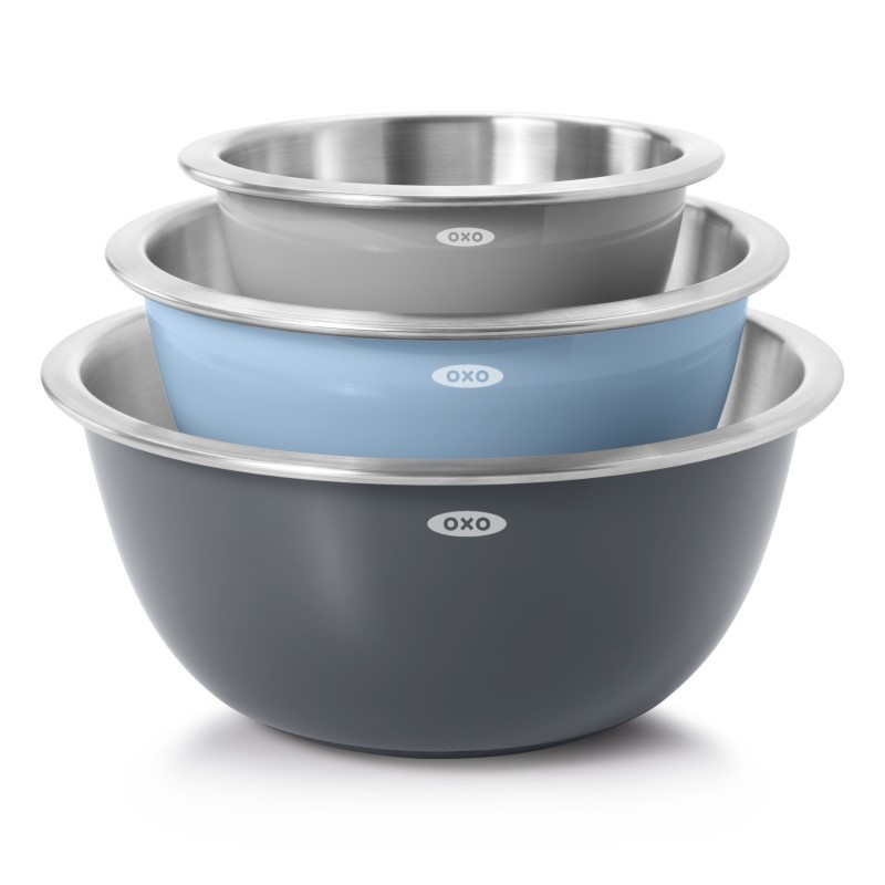 GG 3Pc SS Insulated Mixing Bowl Set - (Gray) GG 3Pc SS Insulated Mixing Bowl Set - (Gray)