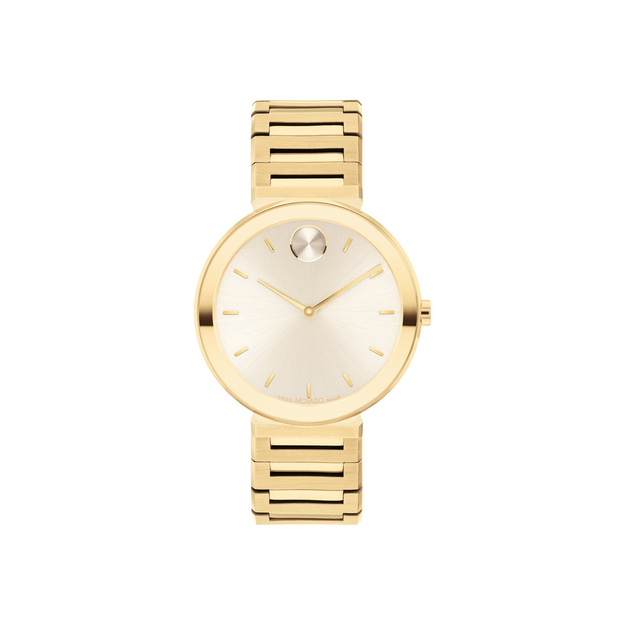 Ladies' Bold Horizon Gold-Tone Stainless Steel Watch, Pale Gold Dial