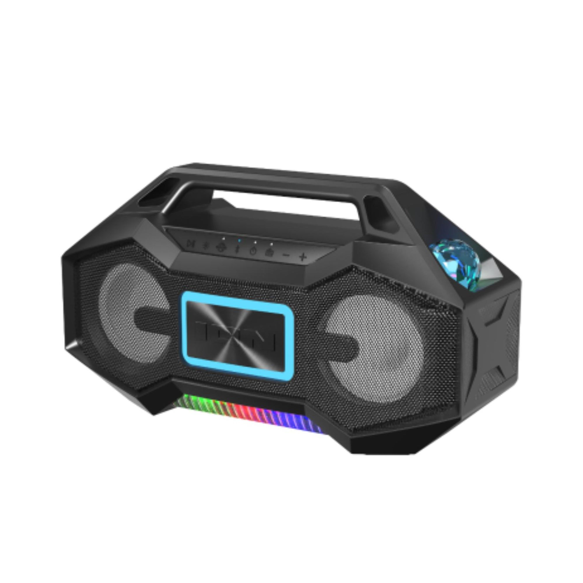 Party Rocker Go High Power Portable Boombox w/ Party Starter Lights