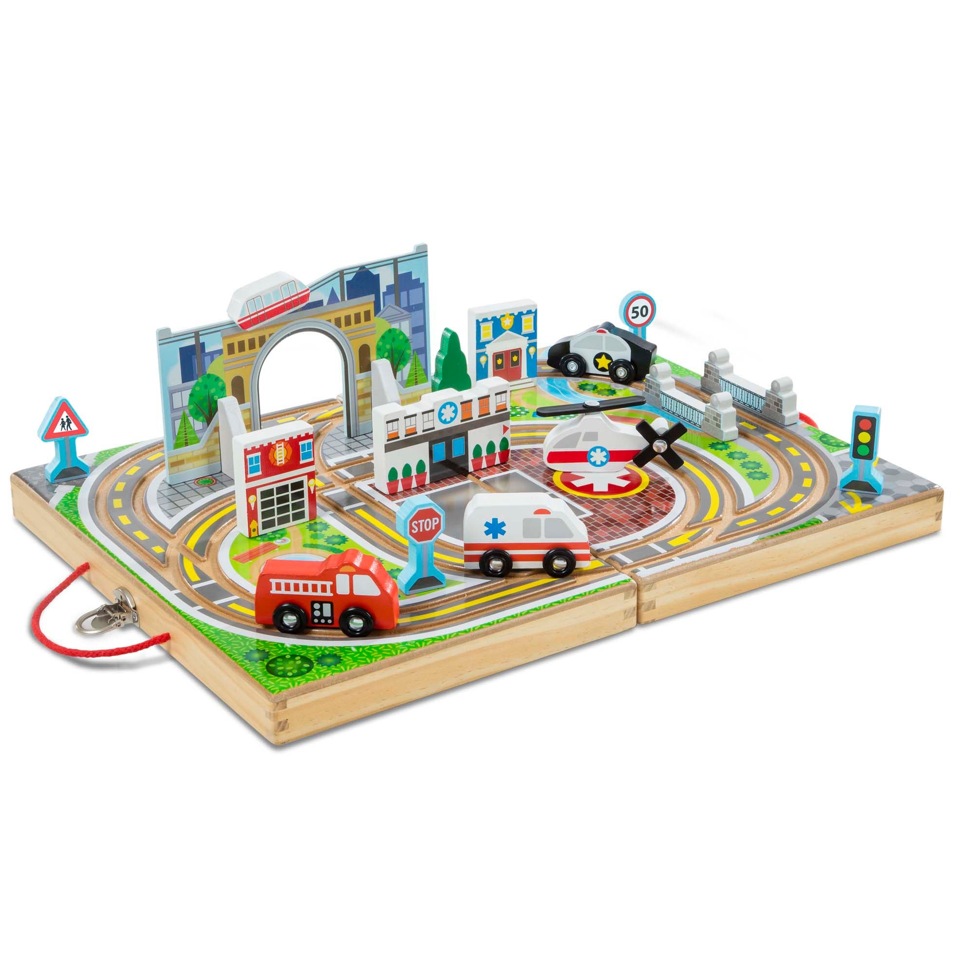 Take-Along Town Wooden Toy Set Ages 3+ Years