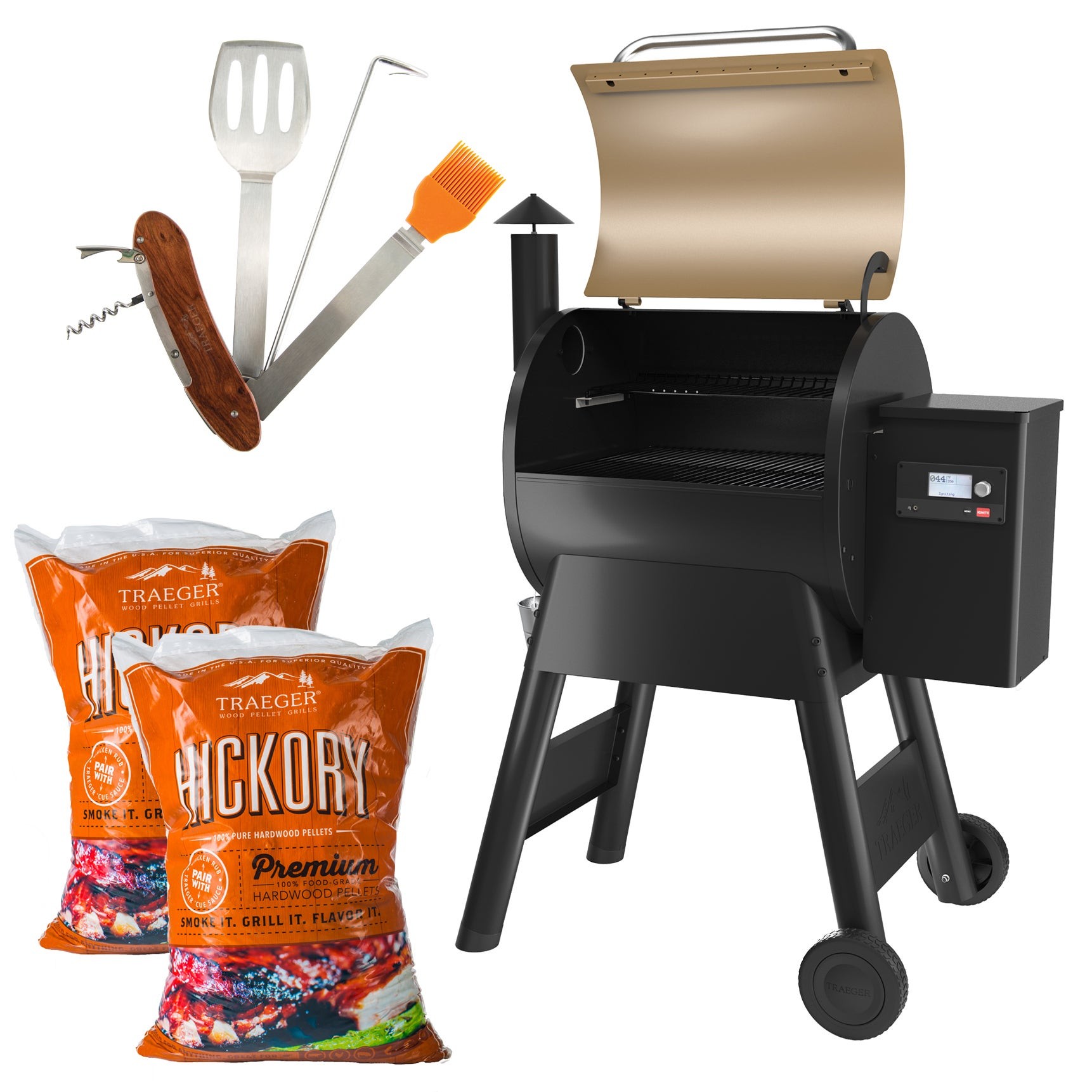 Pro 575 Smart Pellet Grill/Smoker Bronze w/ Hickory Pellets