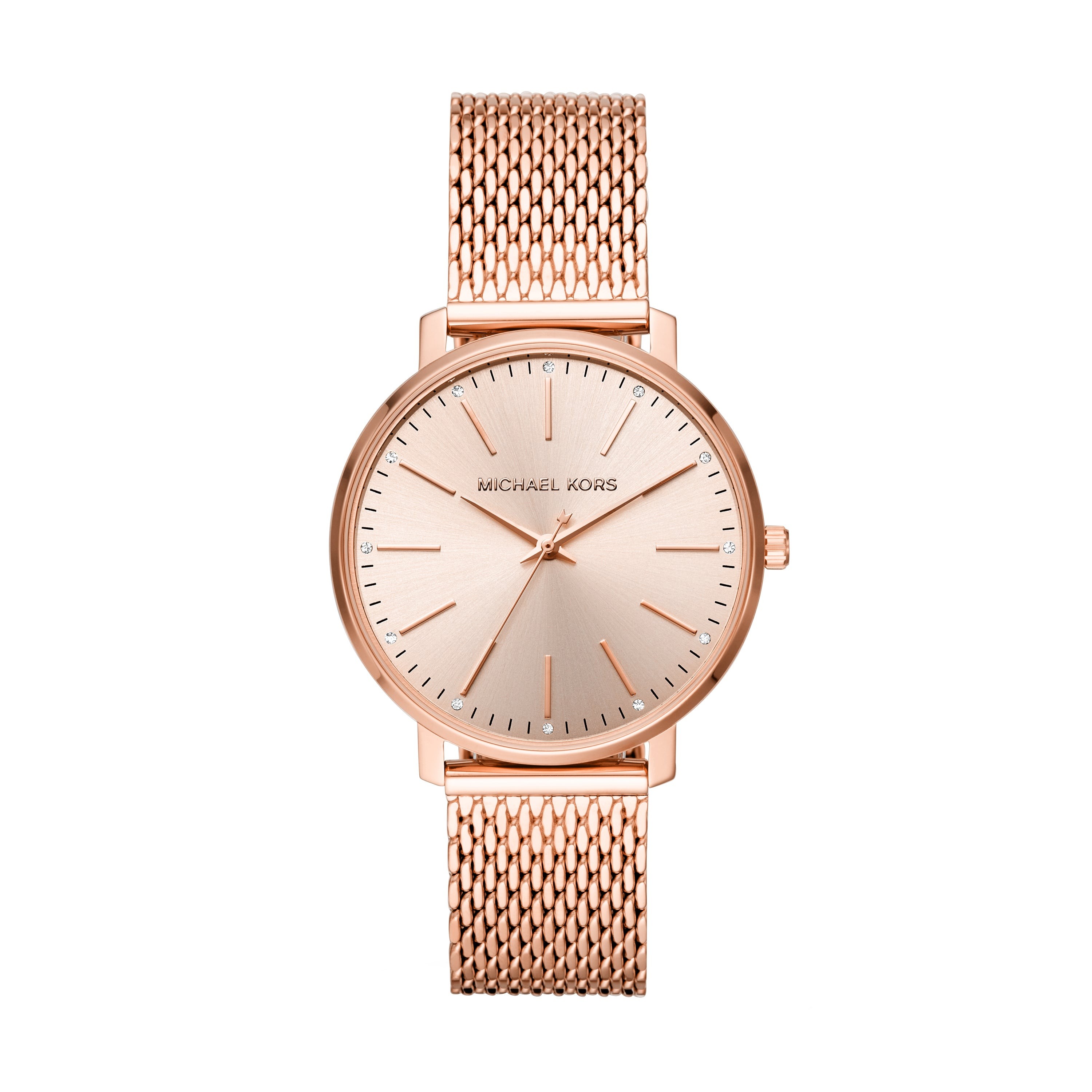 Ladies Pyper Rose Gold-Tone Mesh Crystal Watch Rose Gold Dial