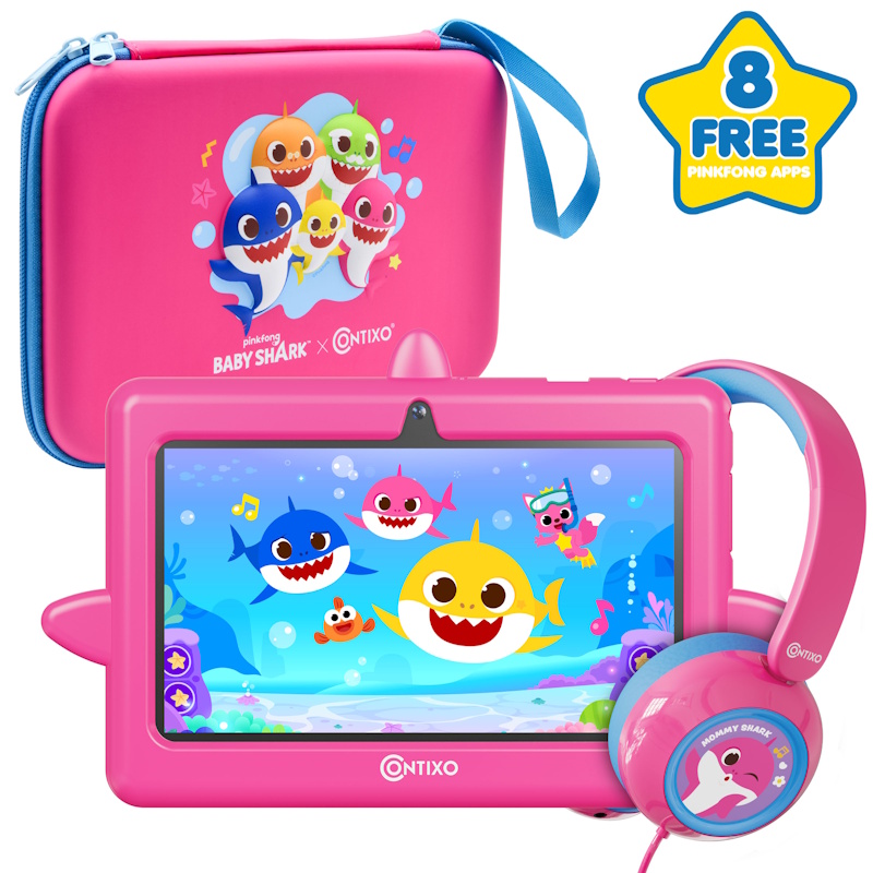 Baby Shark Pink Learning Tablet Bundle