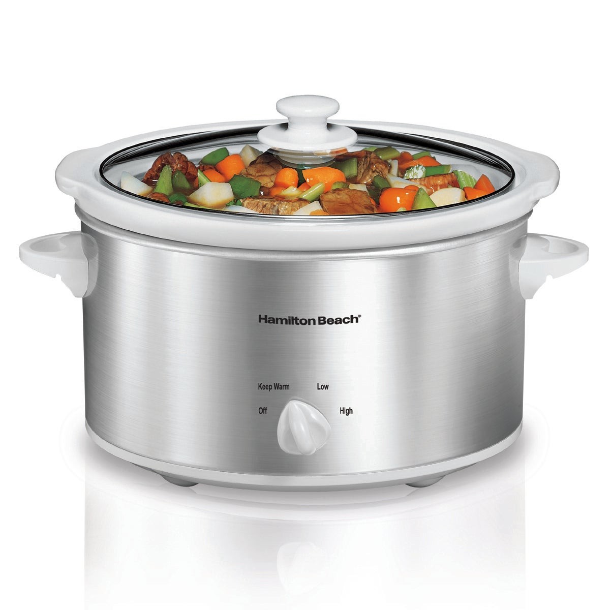 4qt Slow Cooker White/Silver