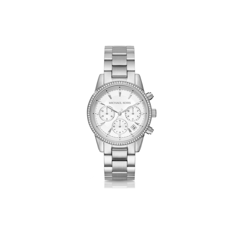 Womens Chronograph Ritz Stainless Steel Bracelet Watch - (Silver)