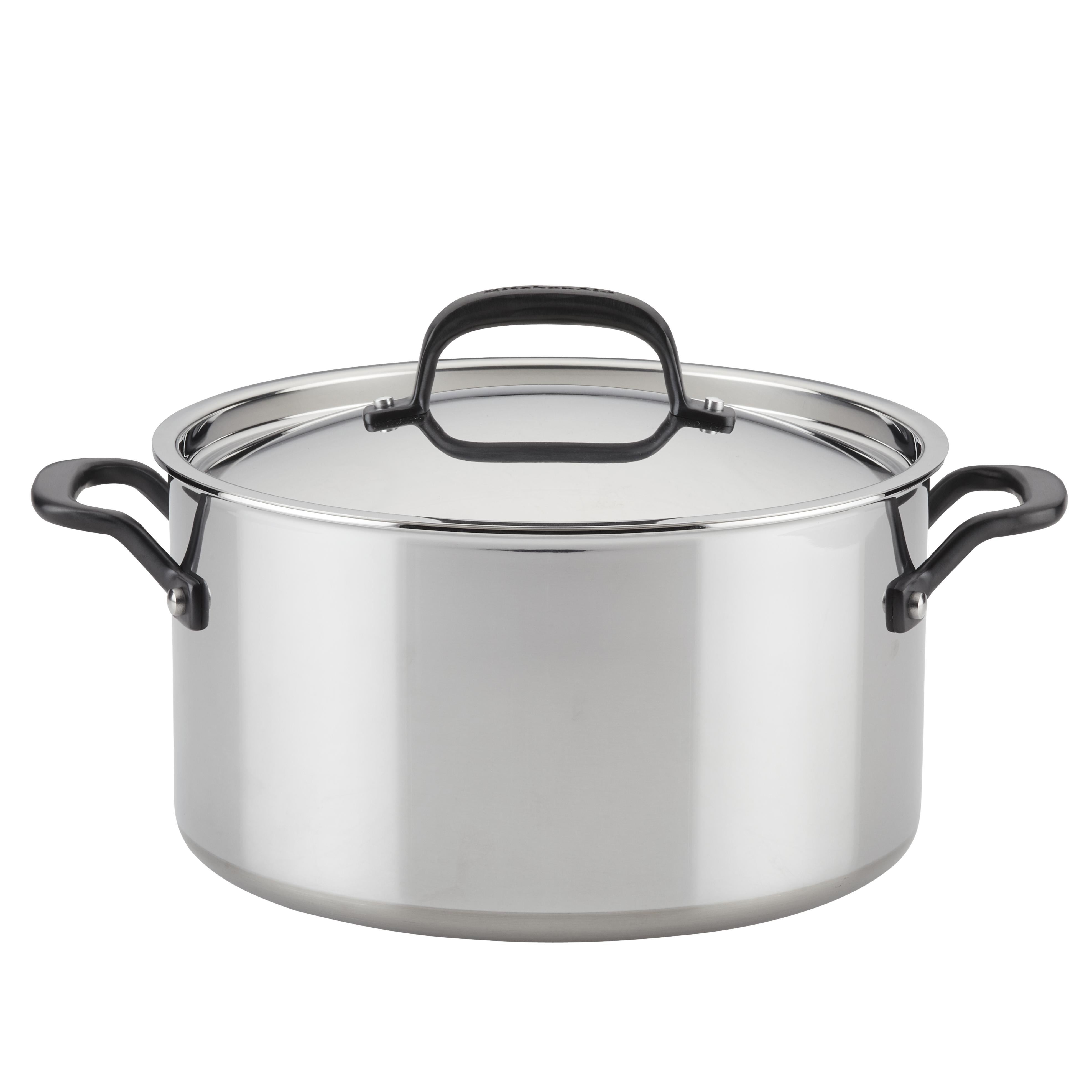 8qt Stainless Steel 5-Ply Clad Stockpot w/ Lid