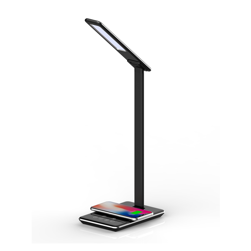 LED Desk Lamp with Wireless Charger - (Black)