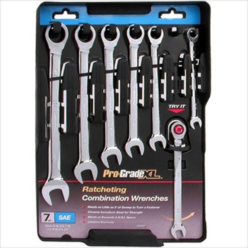 7 - Piece Pro Grade XL Ratcheting Combination Wrench Set