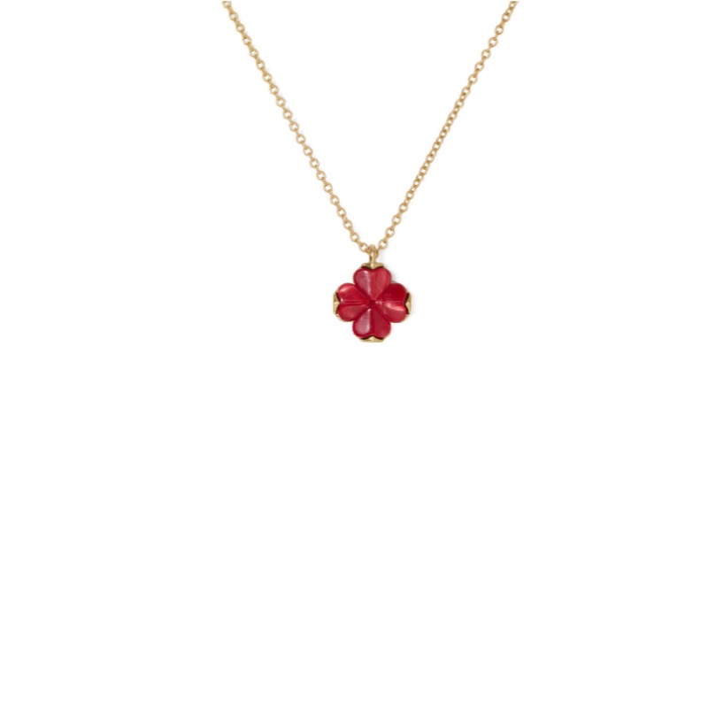 Spade Flower Mini Pendant Red