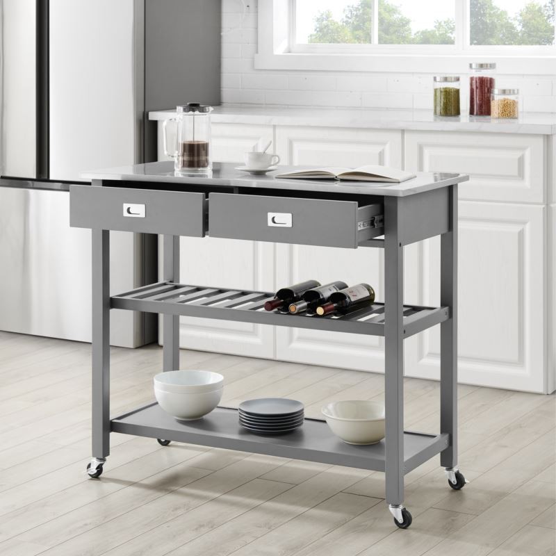 Chloe Stainless Steel Top Kitchen Island/Cart