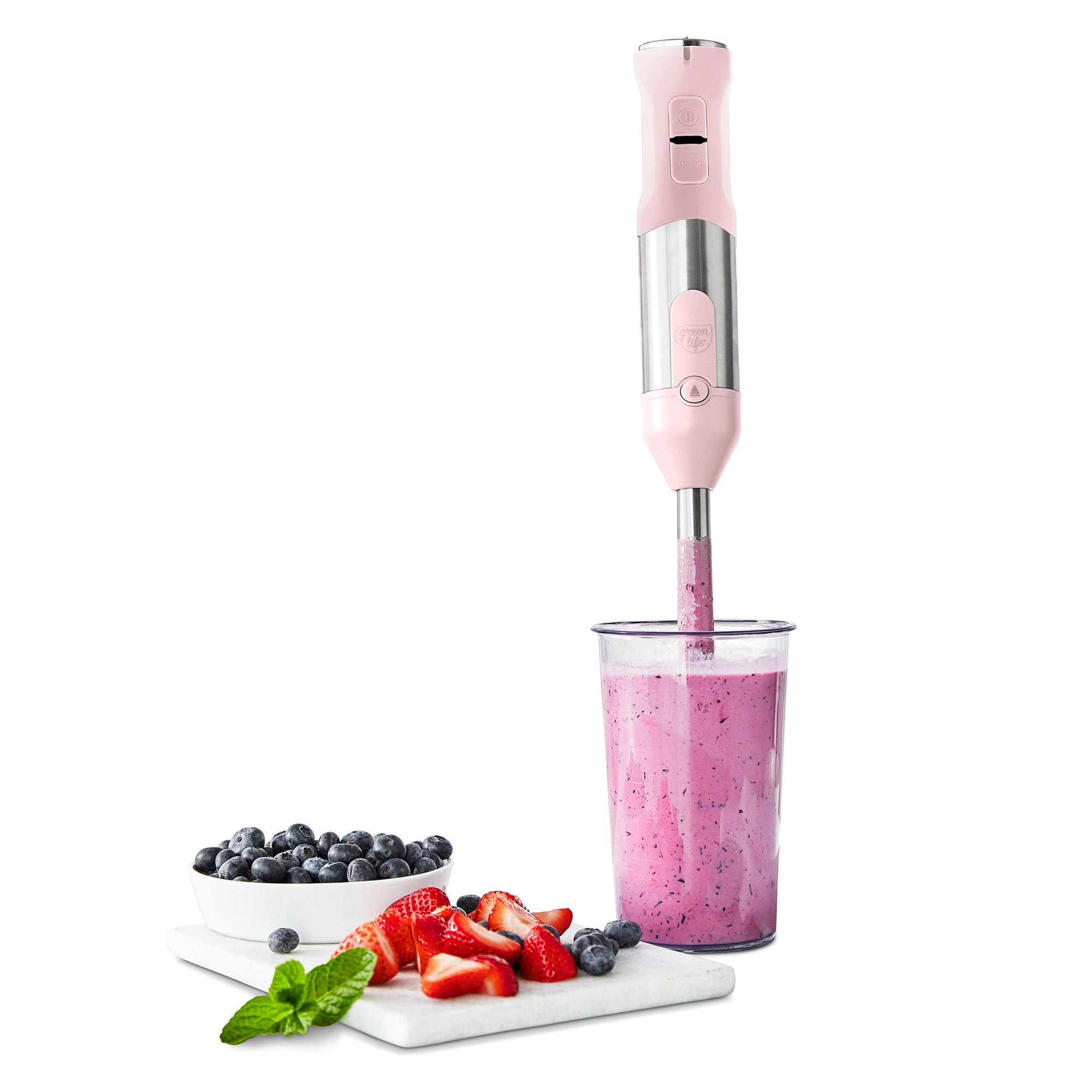 Variable Speed Immersion Hand Blender w/ Attachments Pink