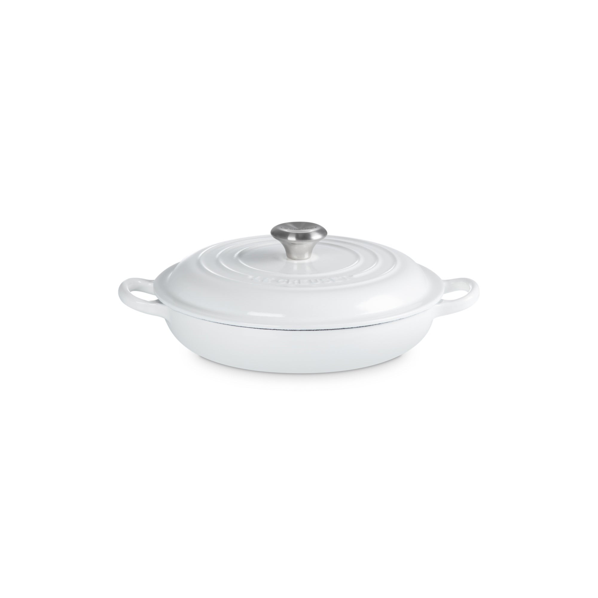 1.5qt Signature Cast Iron Braiser White