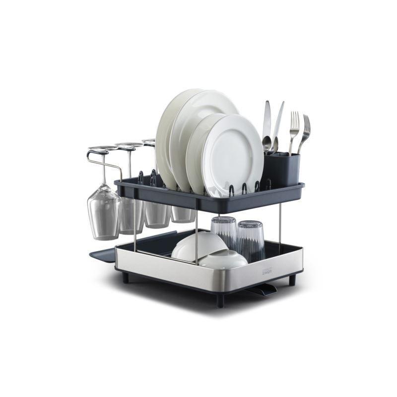 Excel Steel 2-Tier Dish Rack - (Grey)