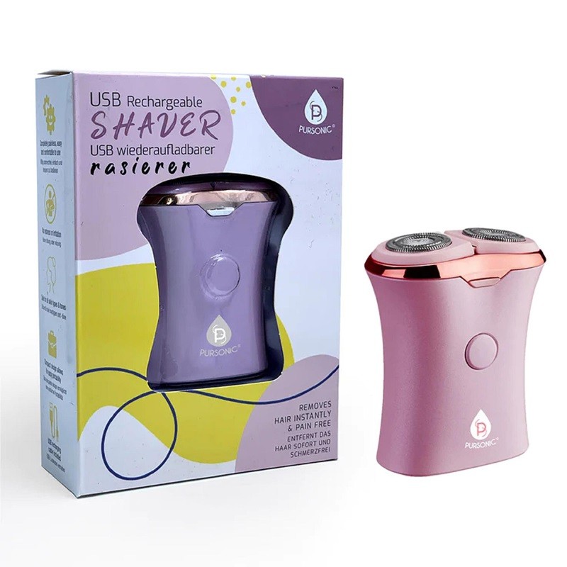 Rechargeable USB Ladies Shaver Removes Hair Instantly & Pain Free - Pink