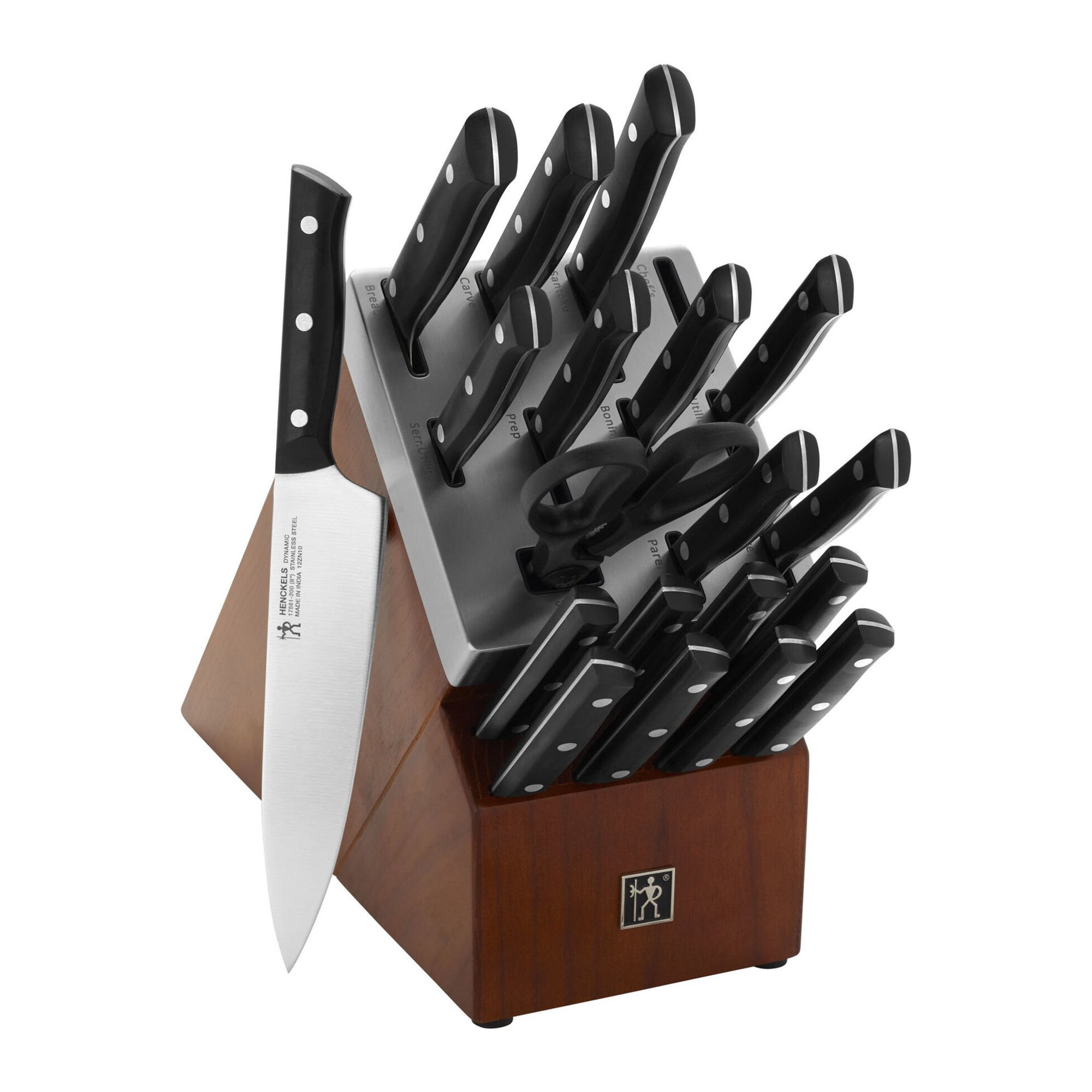 Dynamic 20pc Self-Sharpening Knife Block Set Black Matte