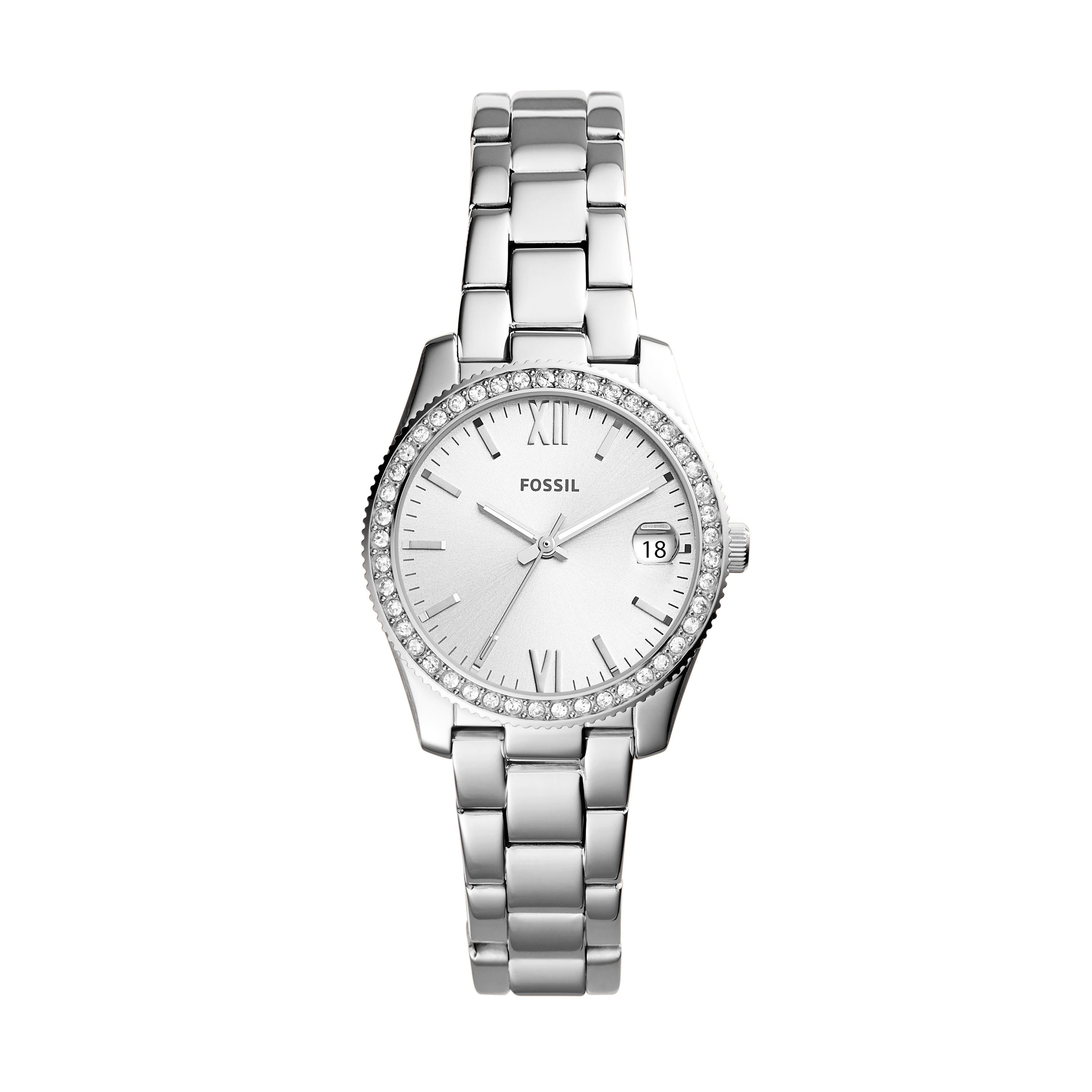 Ladies Scarlette Mini Silver Crystal Watch Silver Dial