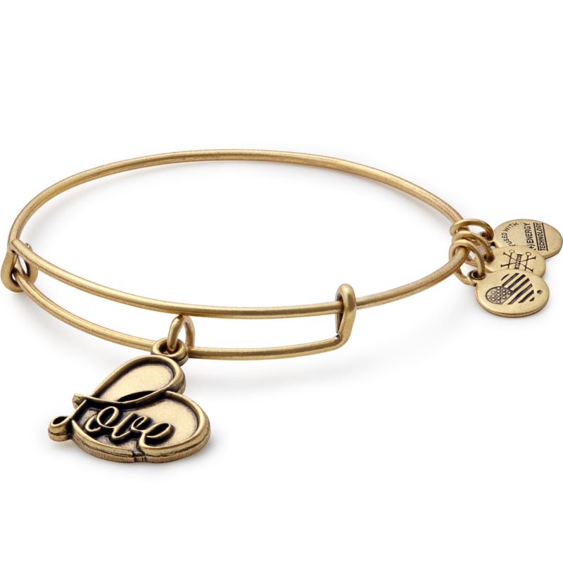 Love Charm Bangle Bracelet - (Rafaelian Gold Finish)