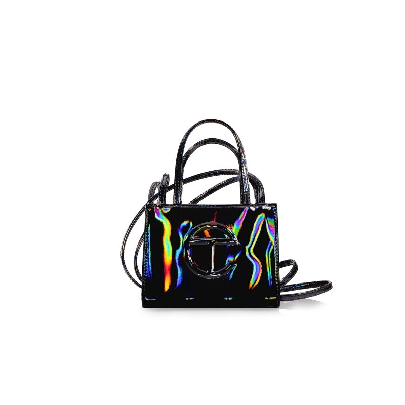 Medium Shopping Bag - Black Rainbow
