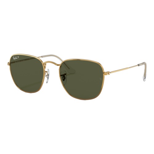 Ray-Ban Polarized Frank Sunglasses Shiny Gold/Polarized Green Classic G-15, Size 51 frame