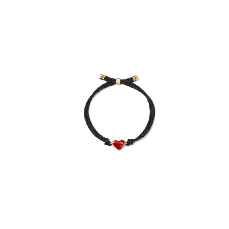 Bits and Baubles Heart Cord Bracelet Red