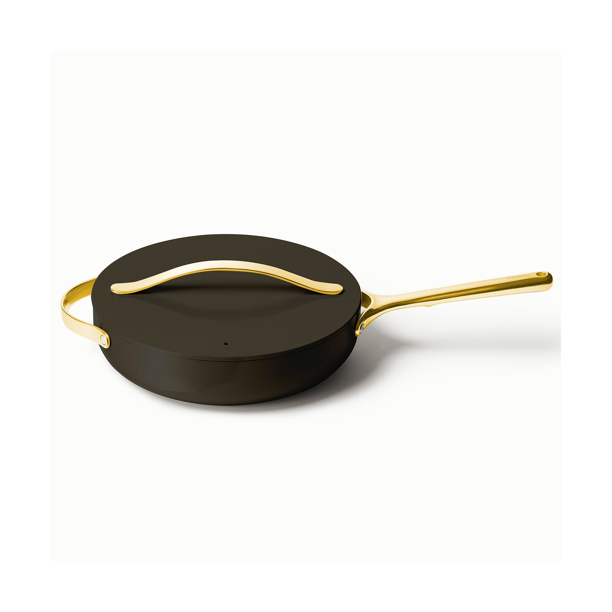 4.5qt Iconics Nonstick Ceramic Saute Pan w/ Lid Black/Gold