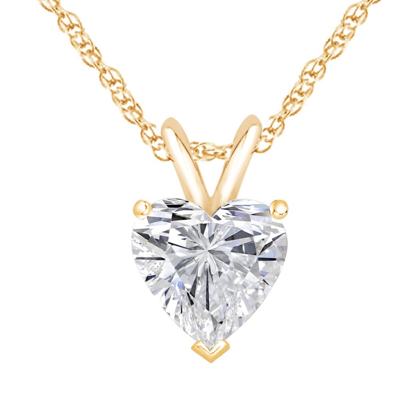 Heart Pendant with chain in 10K Yellow Gold