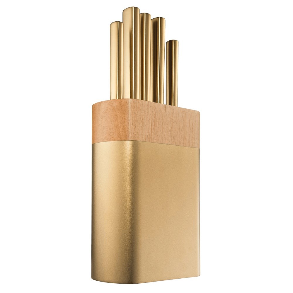 Daisho Nara 6pc Knife Block Brass