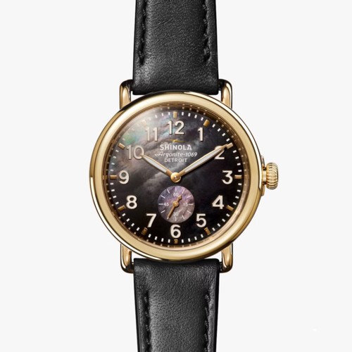 Shinola The Runwell Leather Strap Watch 41mm, Black