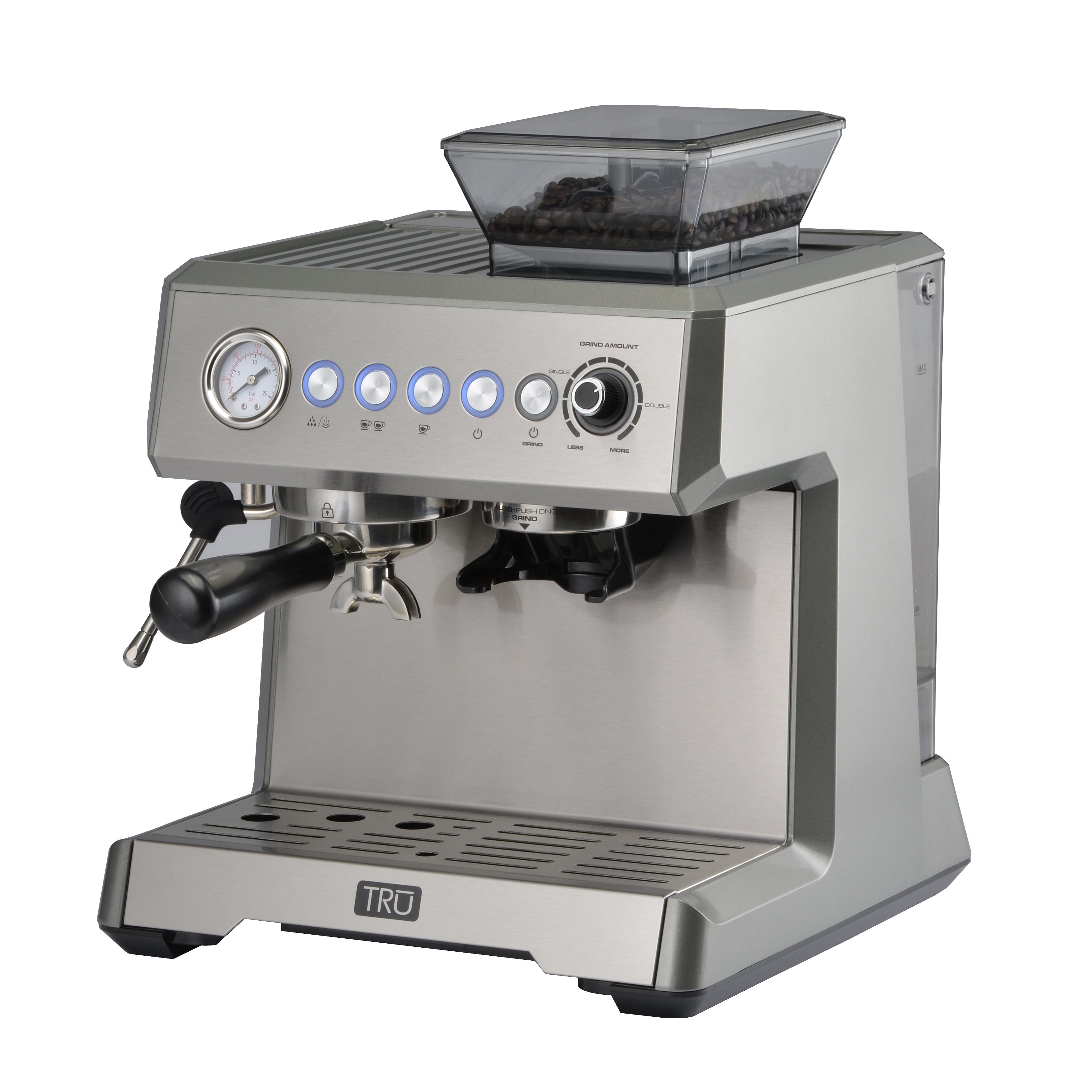 All-in-One Espresso Maker w/ Burr Grinder and Steam Wand