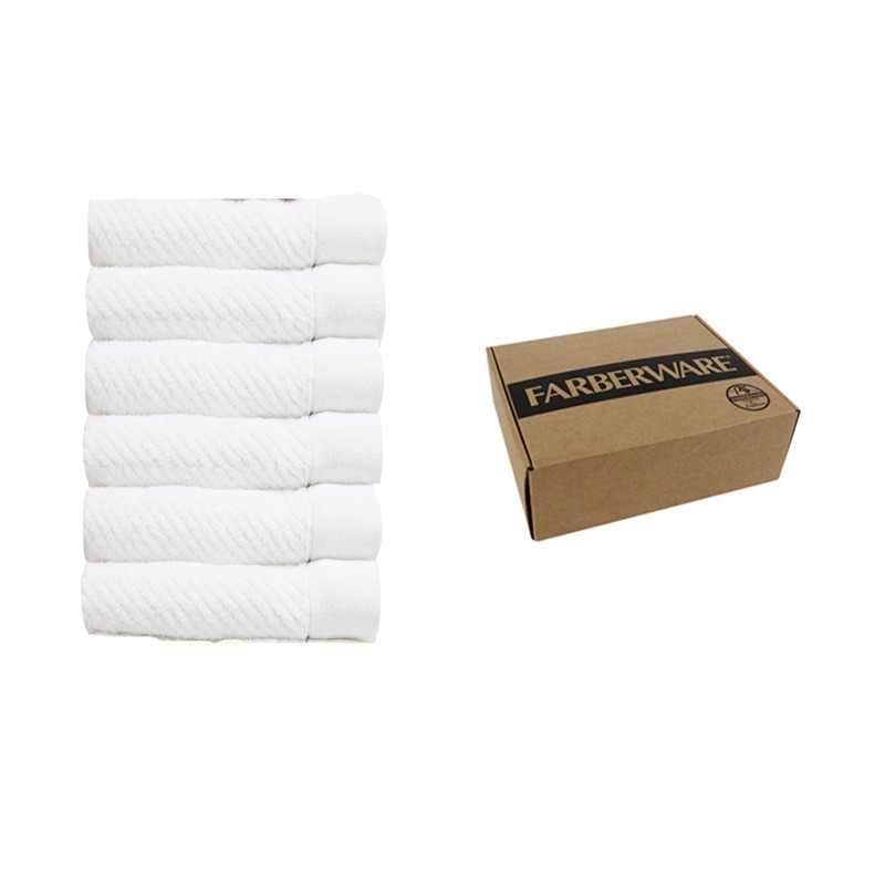 Tailored 6Pcs Set Wash Cloth - (White)