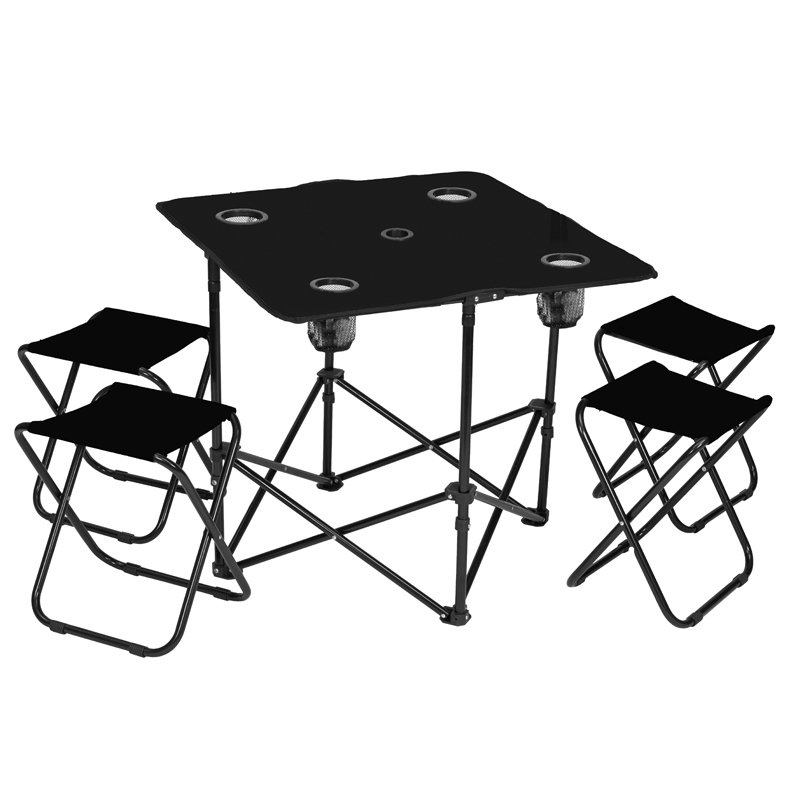 Stadium Table With Chairs - (Black)