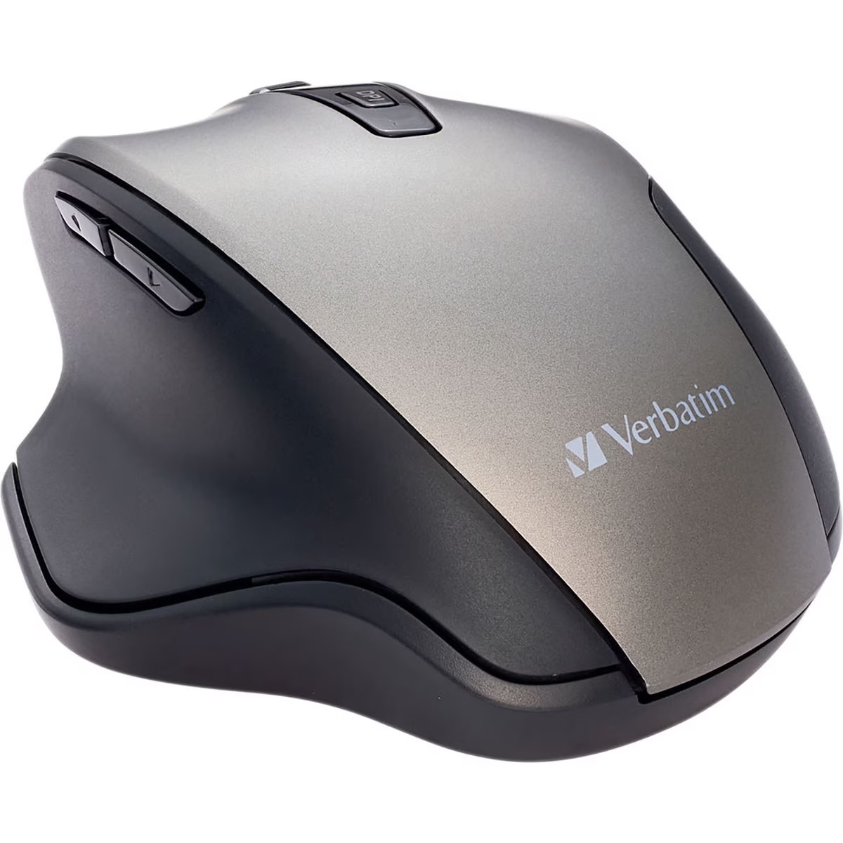 Silent Ergonomic Wireless Blue LED Mouse – Graphite