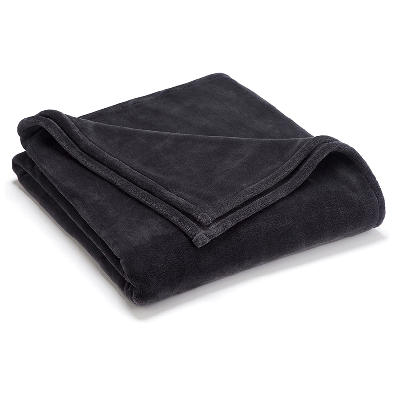 Sheared Mink Full Queen Blanket - (Charcoal)