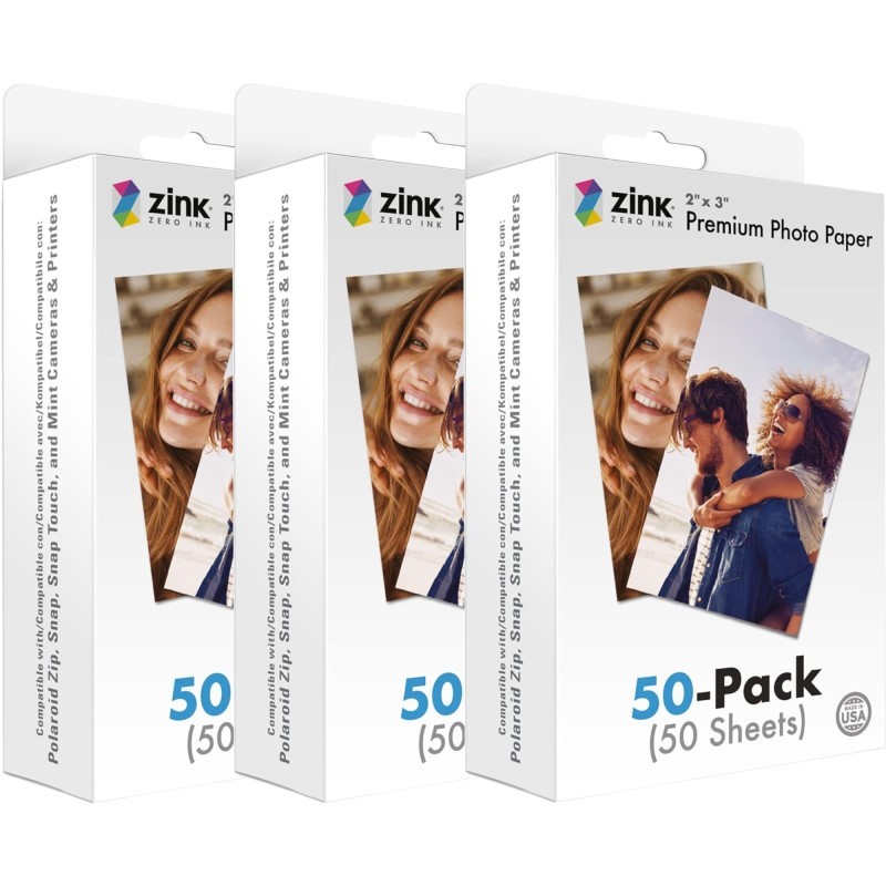 2" x 3" Instant Photo Paper (150 Pack) Compatible with Polaroid Snap & More