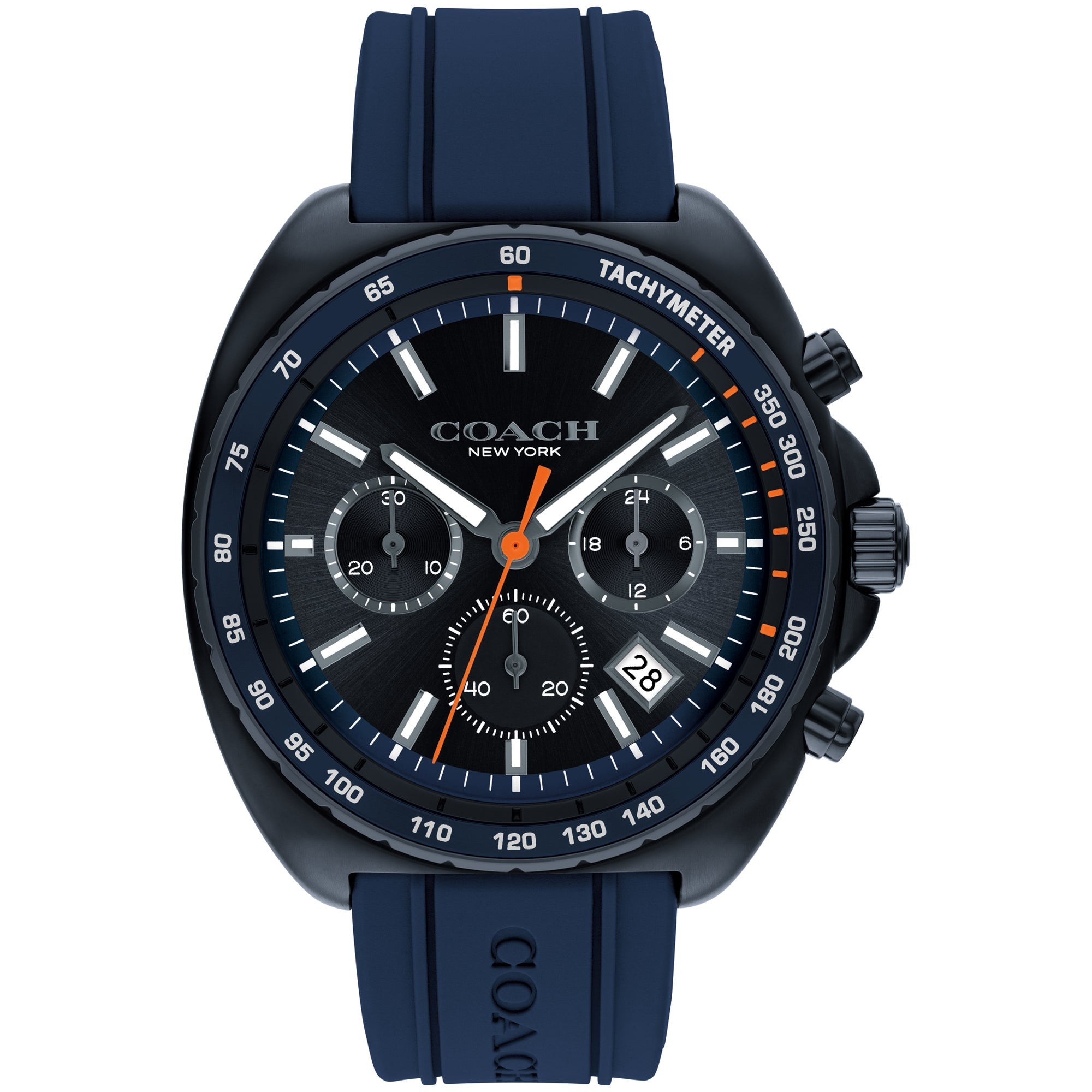 Men's Charter Chronograph Blue Silicone Strap Watch, Blue Dial